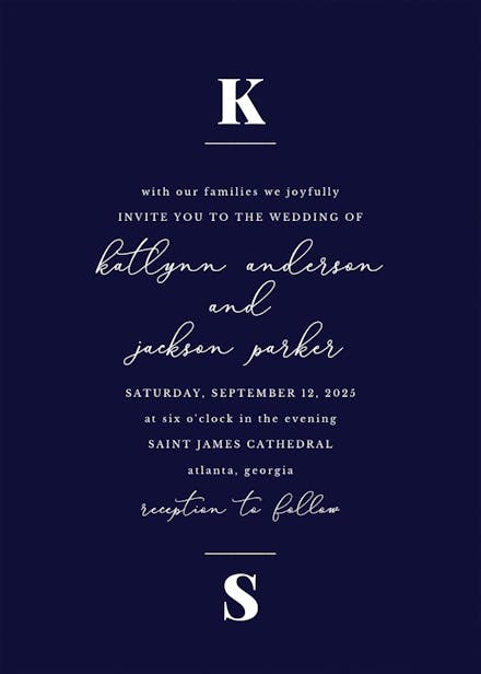 Bold playfair - wedding invitation