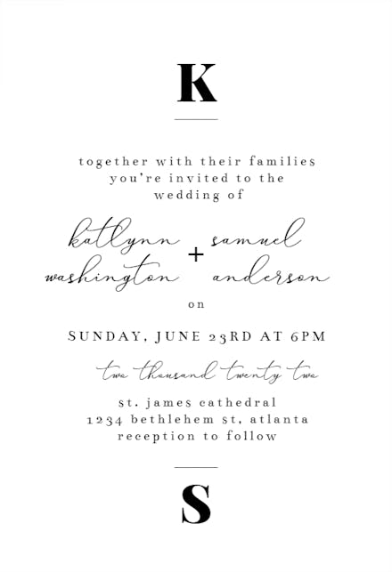 Bold Playfair - Wedding Invitation