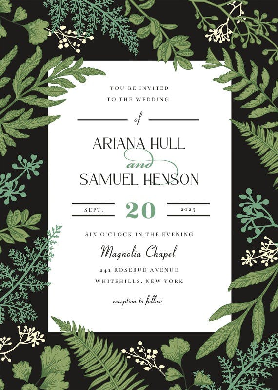 Botany final - wedding invitation
