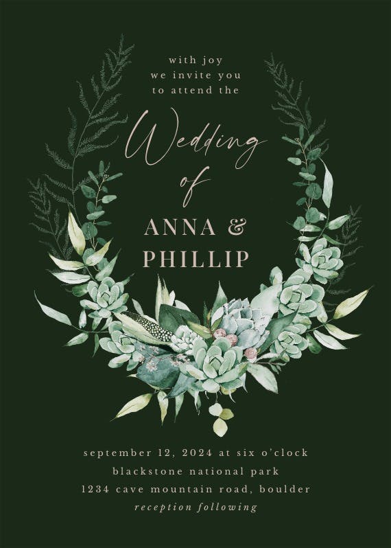 Branching out - wedding invitation