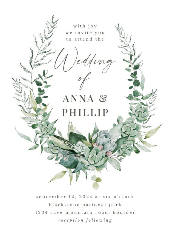 Branching out - wedding invitation