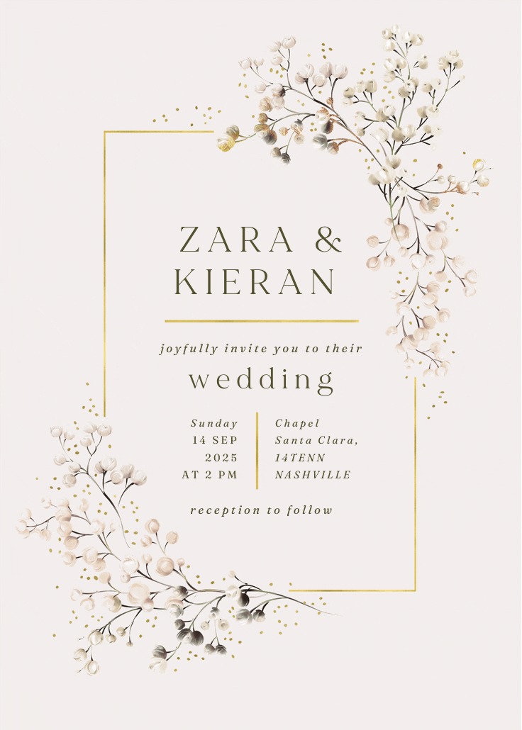 Breathless - invitación de boda