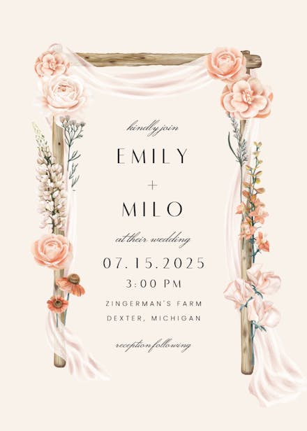 Carefree canopy - wedding invitation