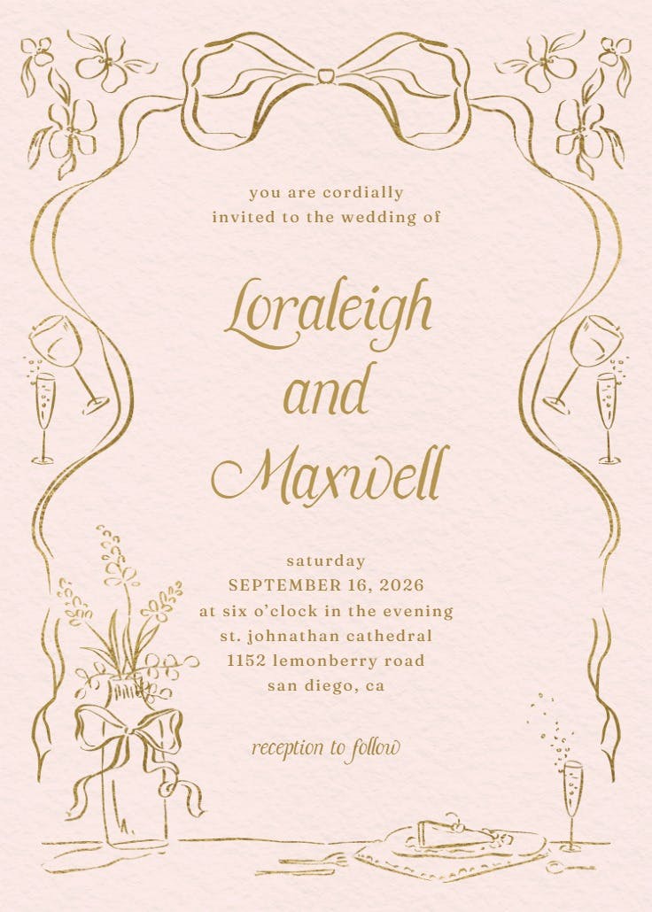 Casual comforts - wedding invitation