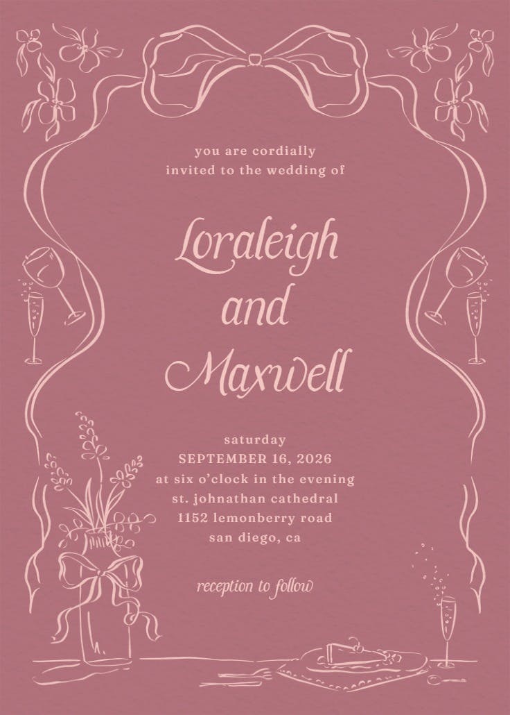 Casual comforts - wedding invitation