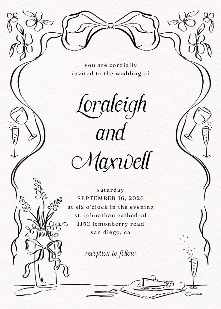 Casual comforts - wedding invitation
