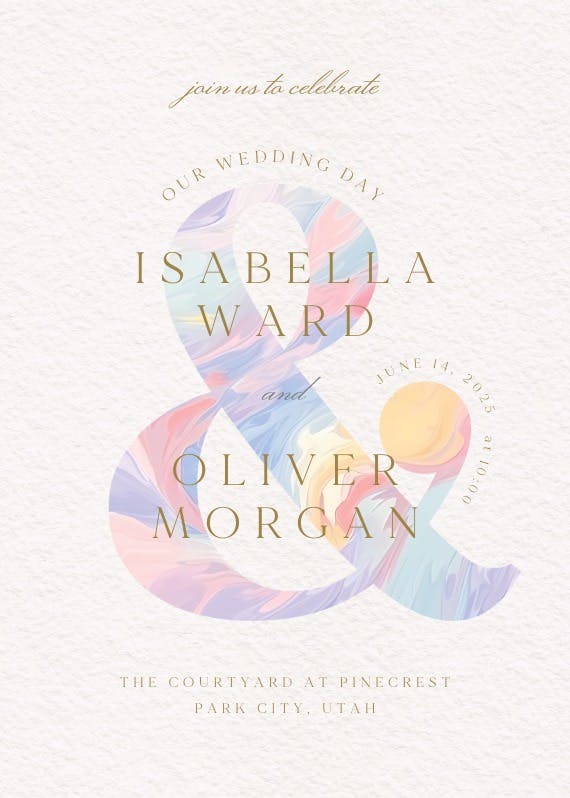 Celestial oils - wedding invitation