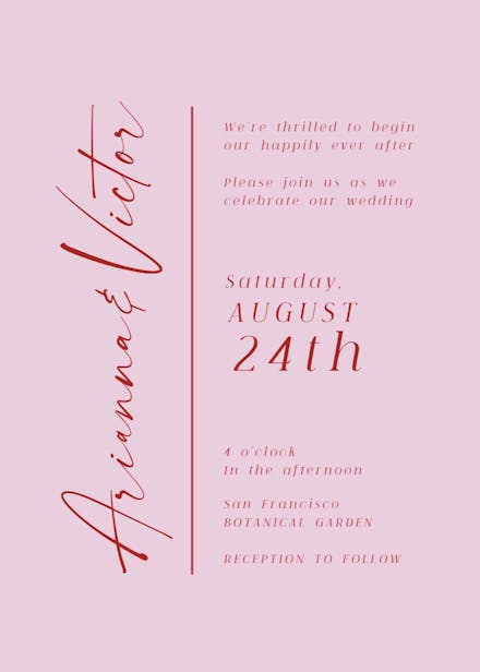 Charming union - wedding invitation