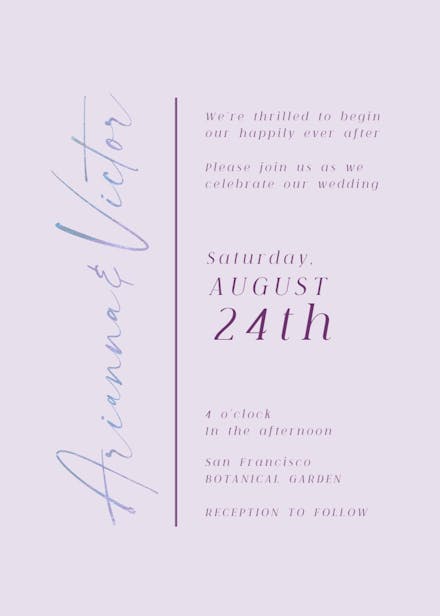 Charming union - wedding invitation