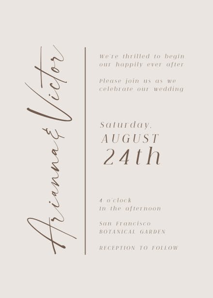 Charming union - wedding invitation