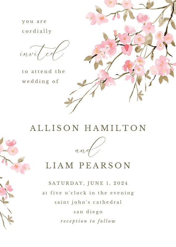 Cherry blossom - wedding invitation