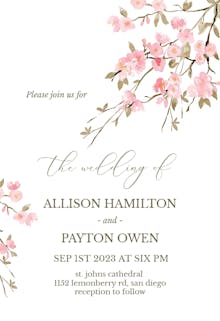 Cherry blossom - wedding invitation