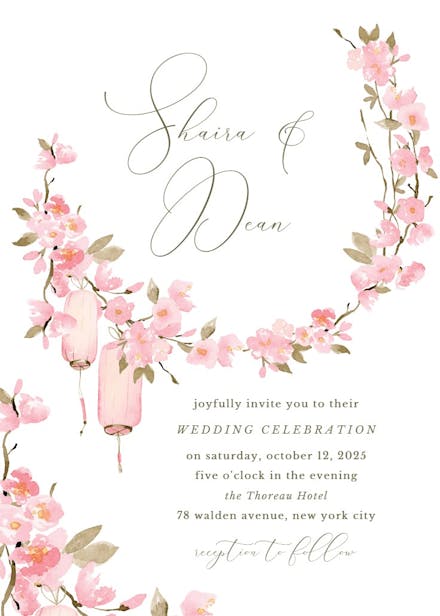 Cherry blossom - wedding invitation