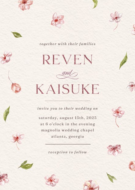 Cherry blossoms - wedding invitation