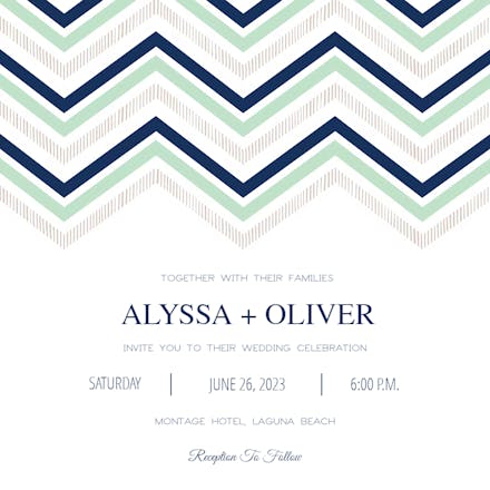 Chevron Valance - Wedding Invitation