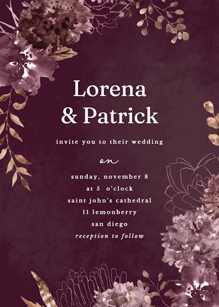 Chocolate flowers - wedding invitation