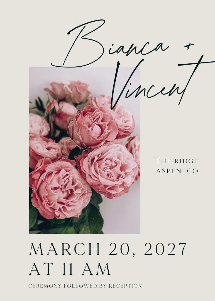 Class & romance - wedding invitation