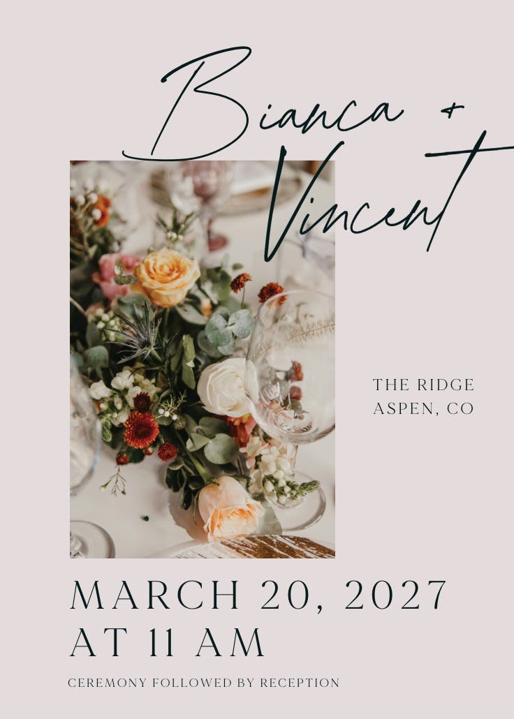 Class & romance - invitación de boda