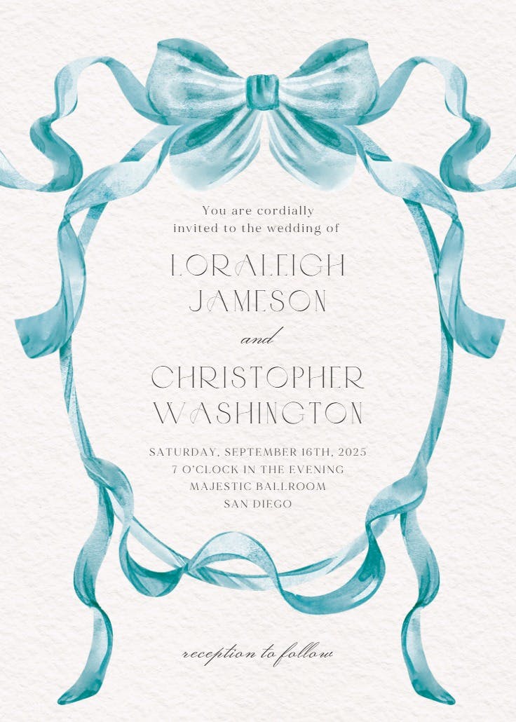 Classic ribbon - wedding invitation