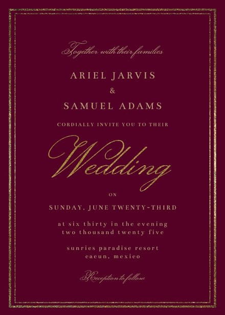 Classy wedding - wedding invitation