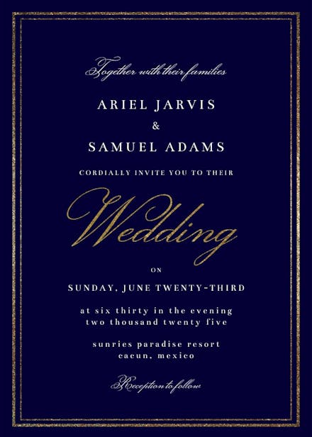 Classy wedding - wedding invitation