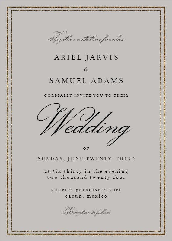 Classy wedding - wedding invitation