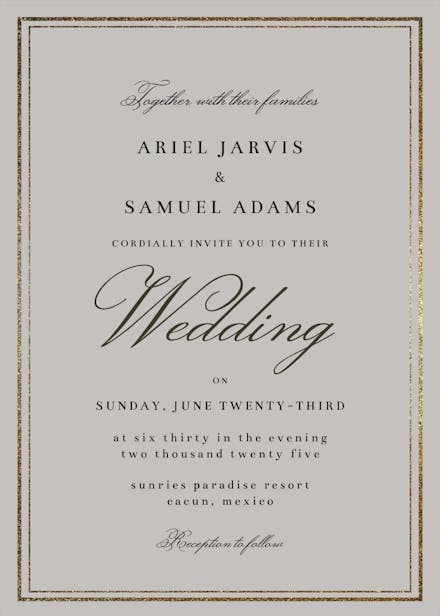 Classy wedding - wedding invitation