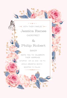 Climbing roses - invitación de boda