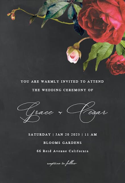 Climbing roses - Wedding Invitation
