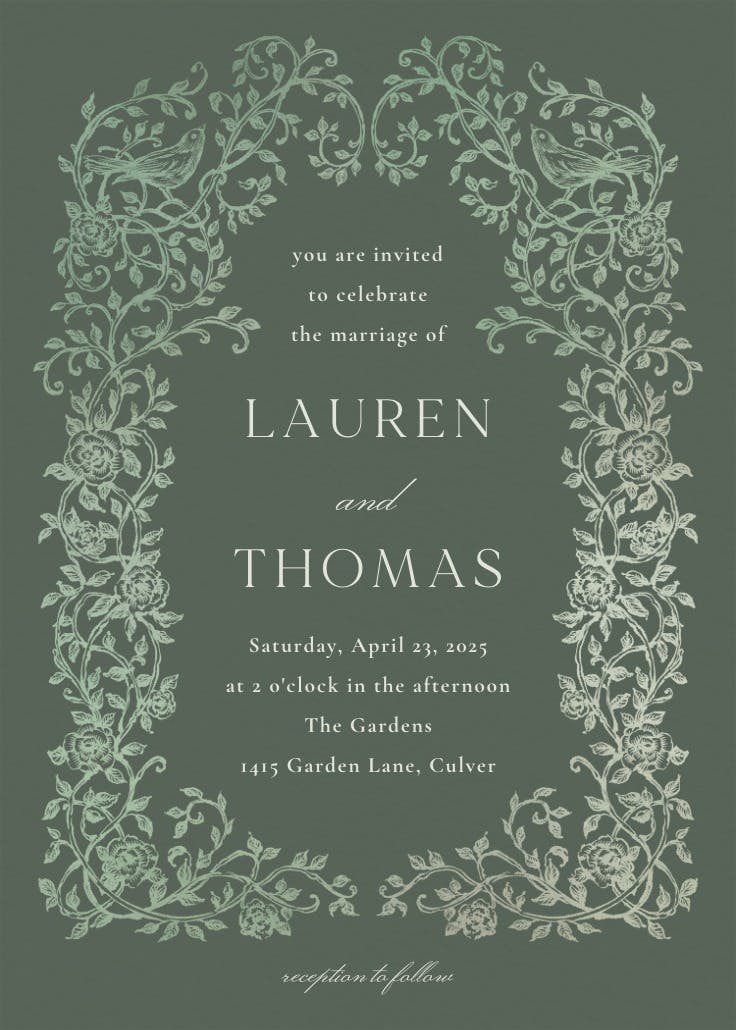 Climbing vines - wedding invitation