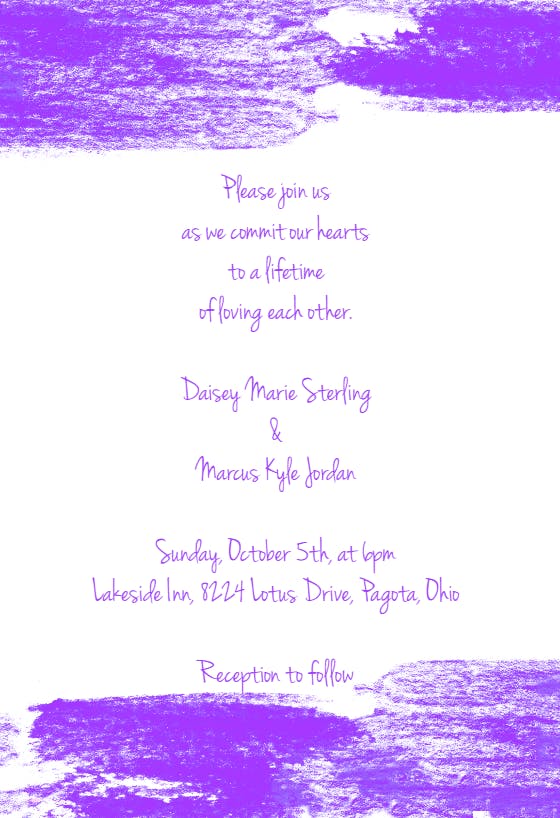 Color swipe - wedding invitation