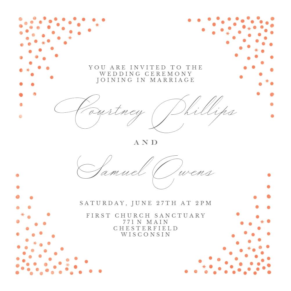 Corner sprays - wedding invitation