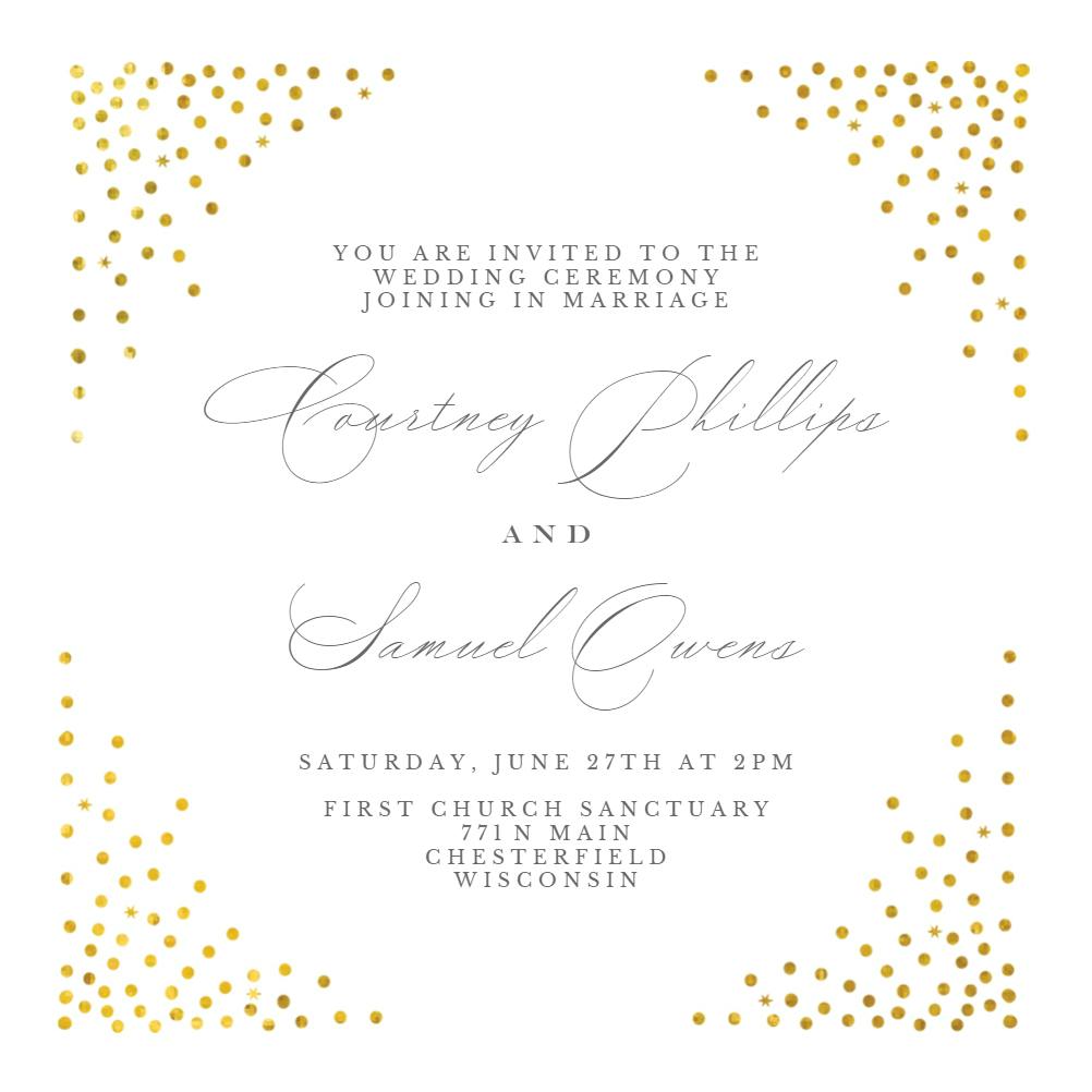 Corner sprays - wedding invitation