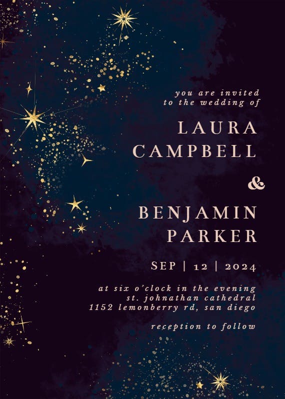 Cosmic star -  invitación de boda