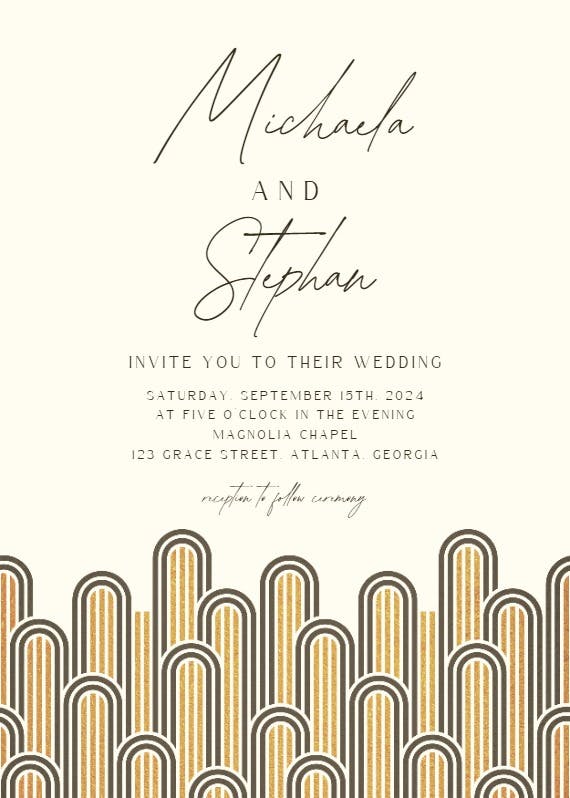 Deco arches - wedding invitation