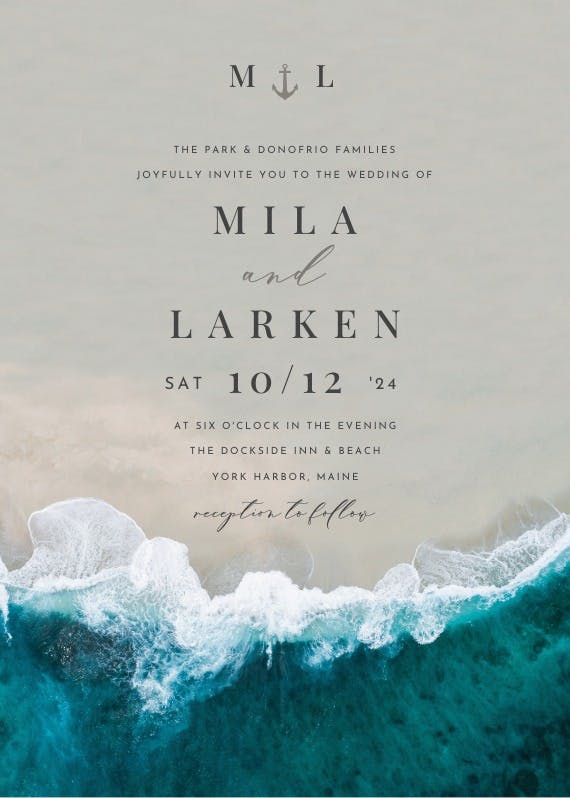 Deep blue sea - wedding invitation