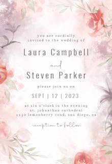 Delicate florals - wedding invitation