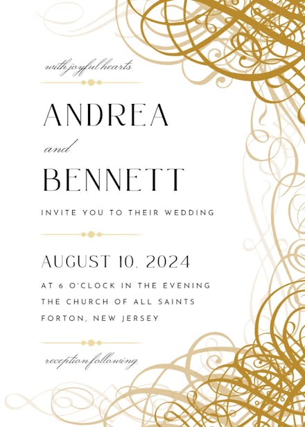 Delicate twirls - wedding invitation