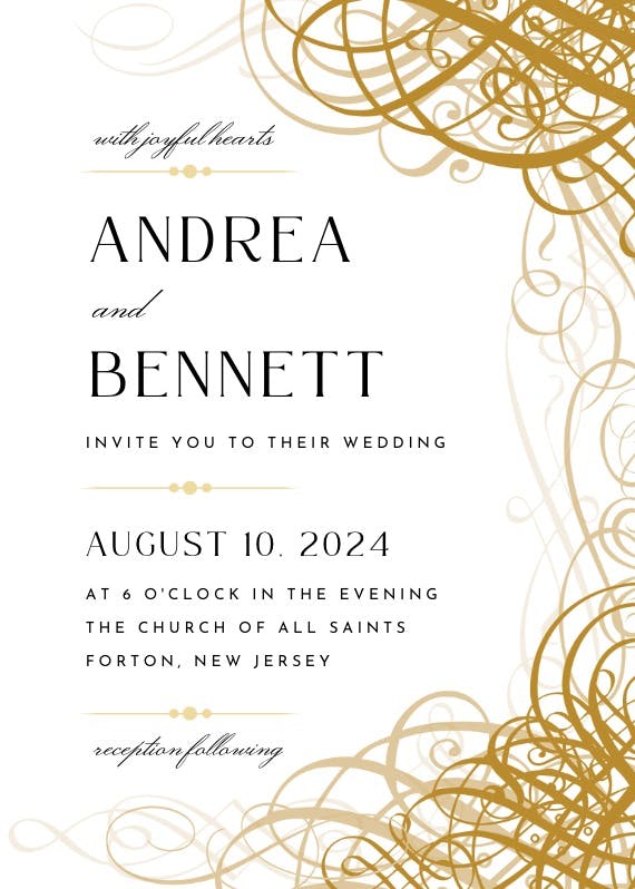 Delicate twirls - wedding invitation