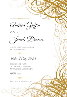 Delicate Twirls - Wedding Invitation