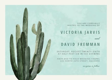 Desert cactus - wedding invitation