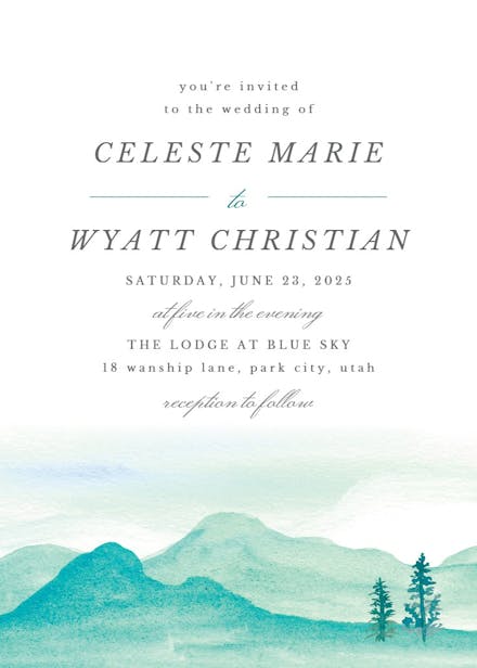 Desert mountains - wedding invitation