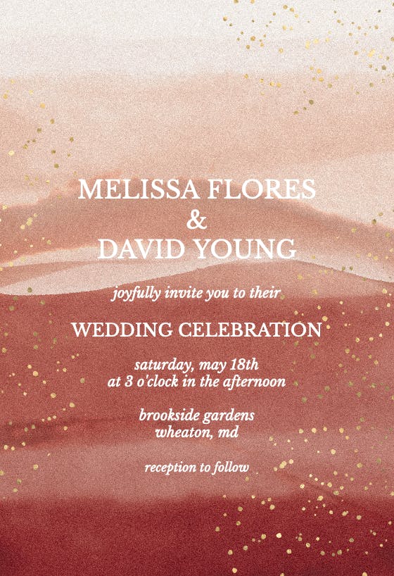 Desert sunset - wedding invitation
