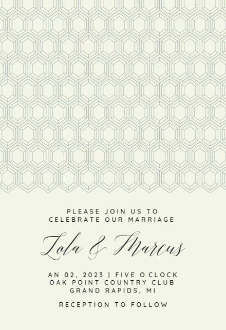 Diamonds Pattern - Wedding Invitation