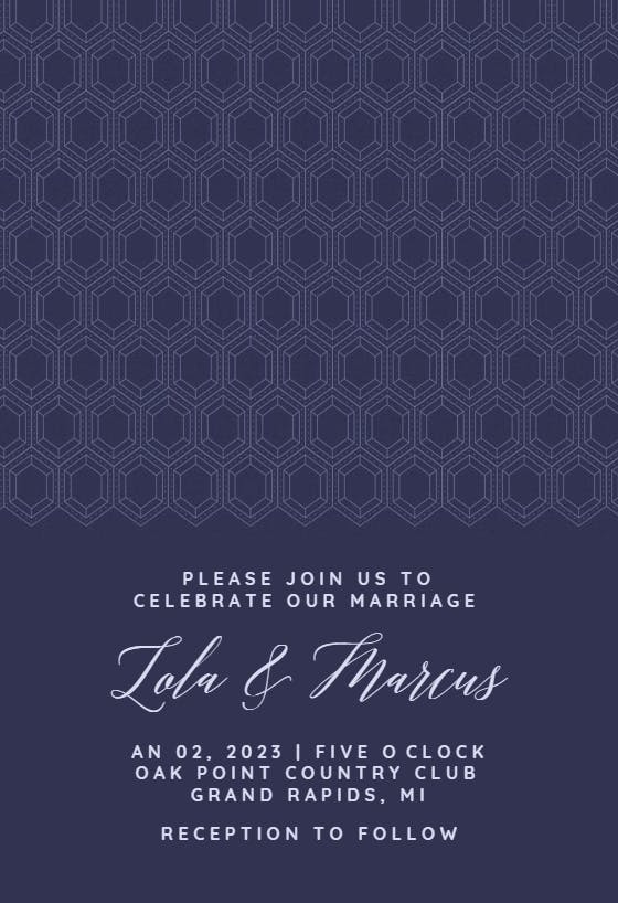 Diamonds pattern - wedding invitation