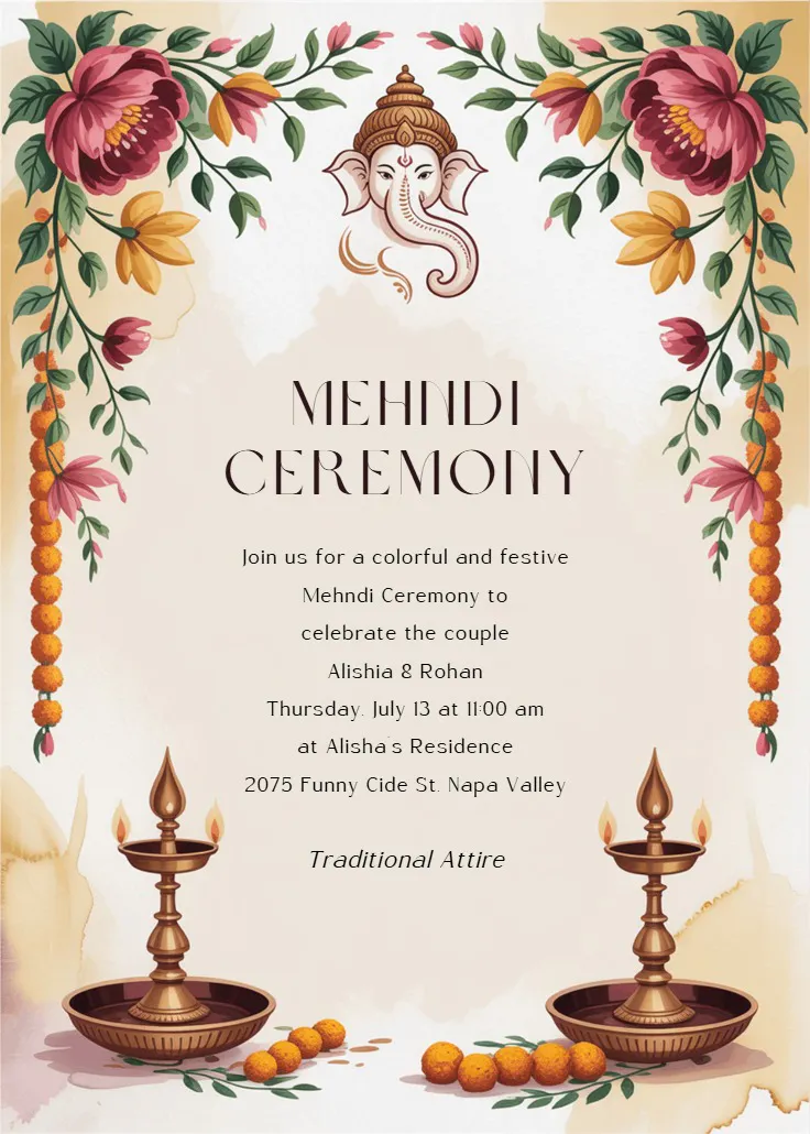 Divine blessings - wedding invitation