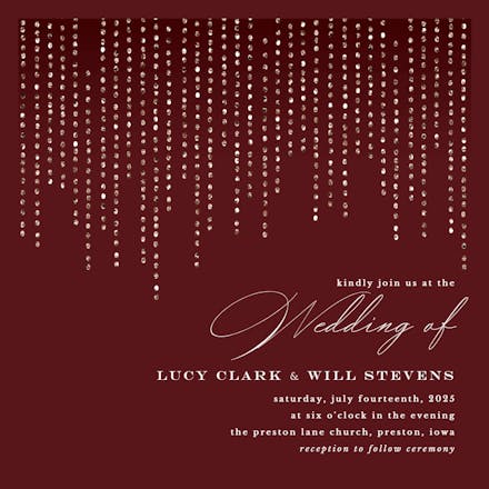 Dot dangles - wedding invitation