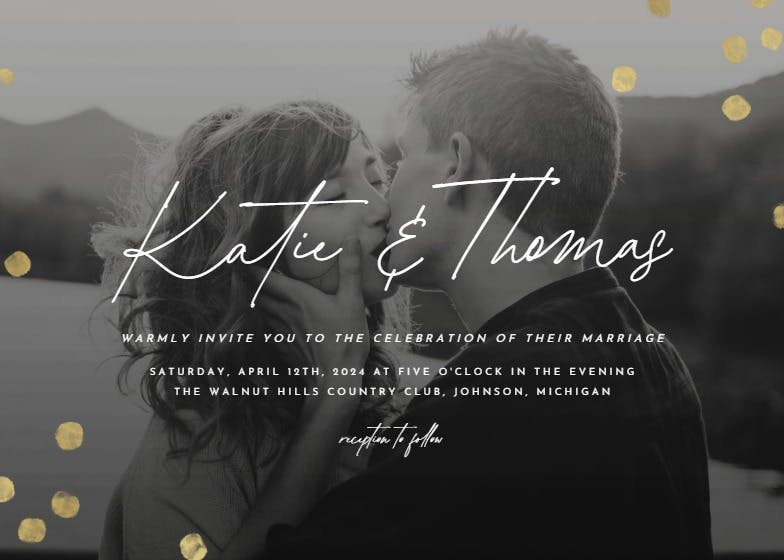 Dotted photo - wedding invitation