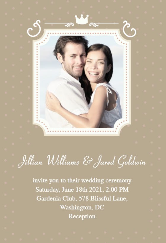 Dotted photo frame - wedding invitation