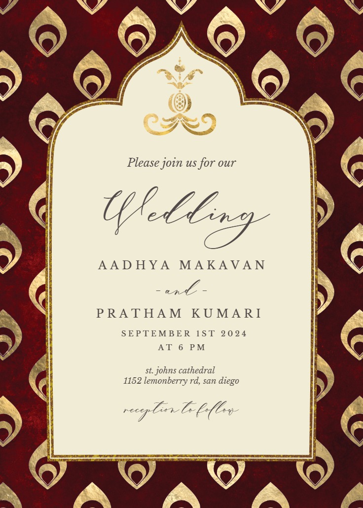 Mohabbat - Wedding Invitation Template (Free) | Greetings Island